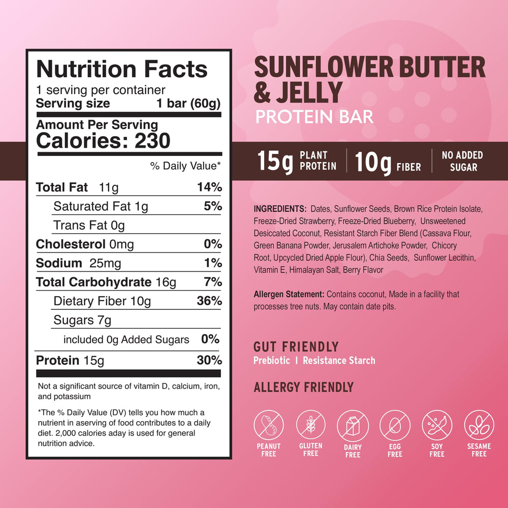 Amrita Nut Free Sunflower Bar ingredients include dates and seeds for sustained nourishment.