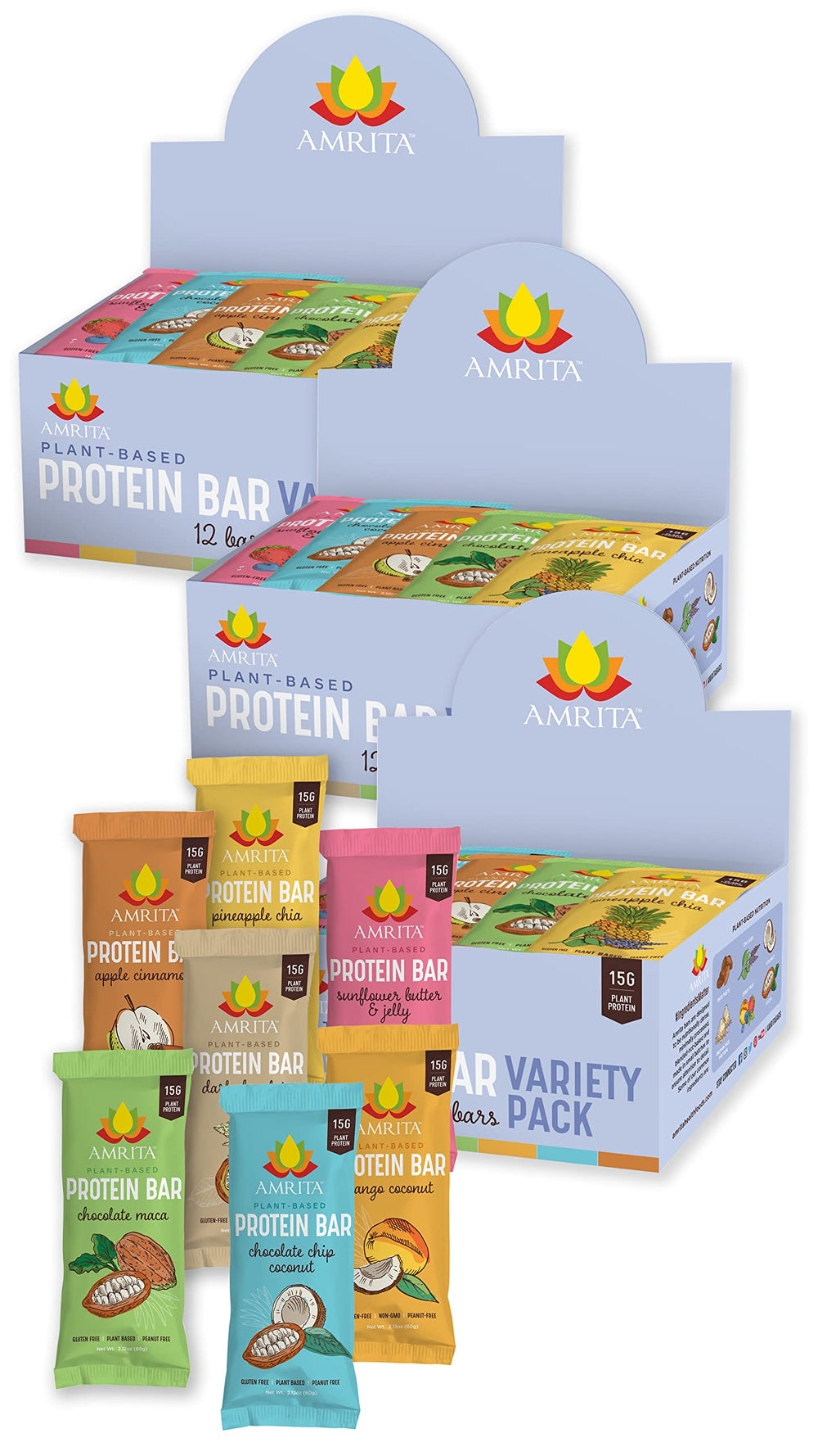 Amrita Nut Free Vegan Bar with chocolate chip coconut, gluten-free snack on the go.