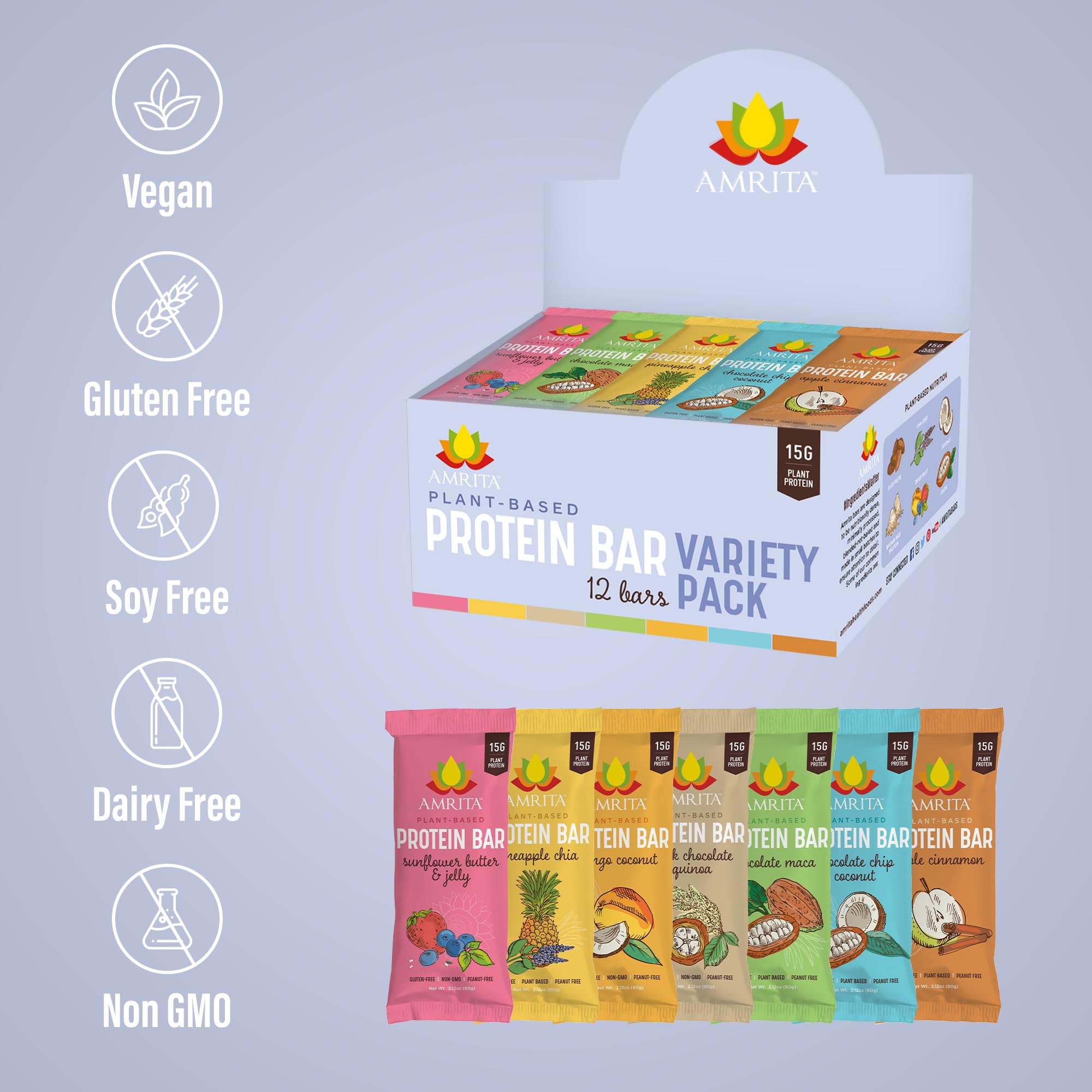 Amrita Nut Free Vegan Bar mango coconut, tropical taste and quick protein after workouts.