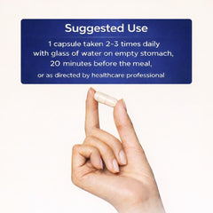 AMVILAB Proteolytic Enzymes 3X label detail showcases serrapeptase and proteolytic blend