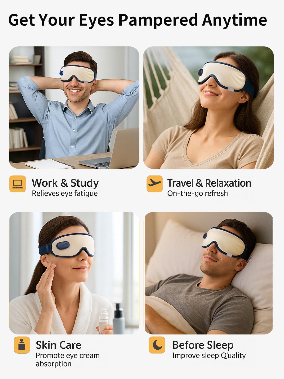 AMWVZ Eye Massager with adjustable headband for a secure fit.