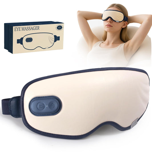 AMWVZ Eye Massager with Heat close-up showing cozy warmth for tired eyes.