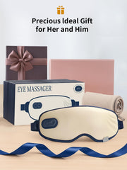 AMWVZ Eye Massager heat levels activated for personalized relaxation.