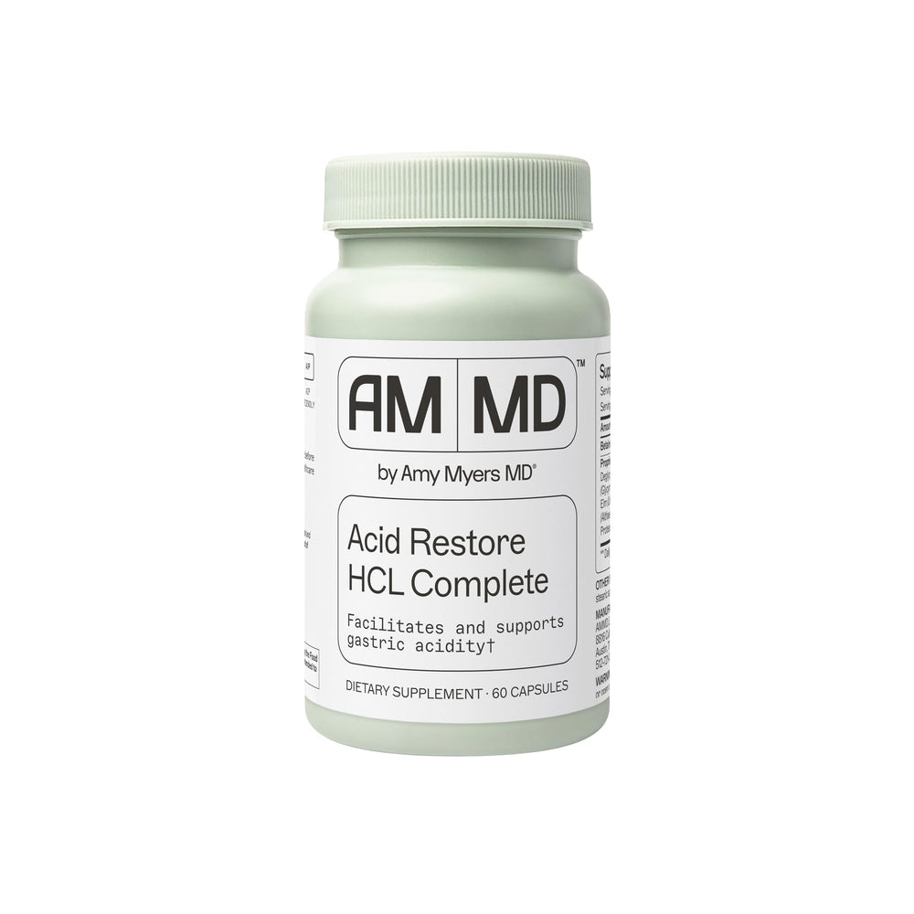 Amy Myers MD Acid Restore bottle front, supporting digestive comfort.