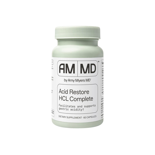 Amy Myers MD Acid Restore bottle front, supporting digestive comfort.