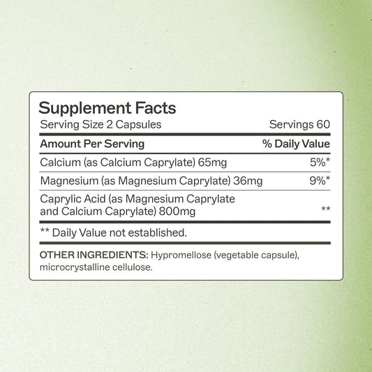 Caprylic acid capsules from Amy Myers MD support gentle digestion.