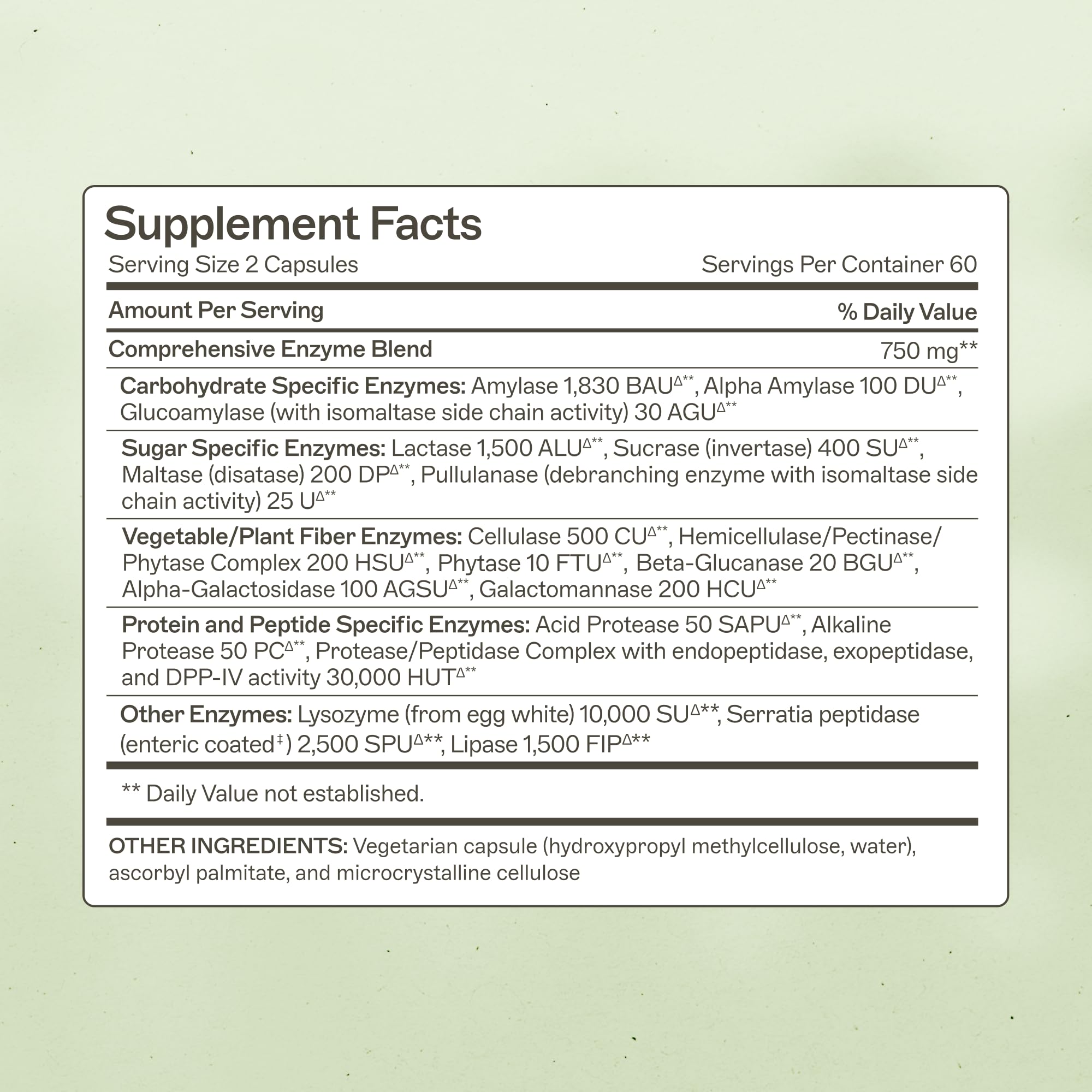 Amy Myers MD Complete Enzymes capsules provide broad enzyme support for fats, proteins, and carbs.