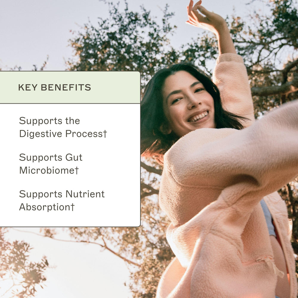 Amy Myers MD Complete Enzymes close-up showing the enzyme blend for efficient digestion.