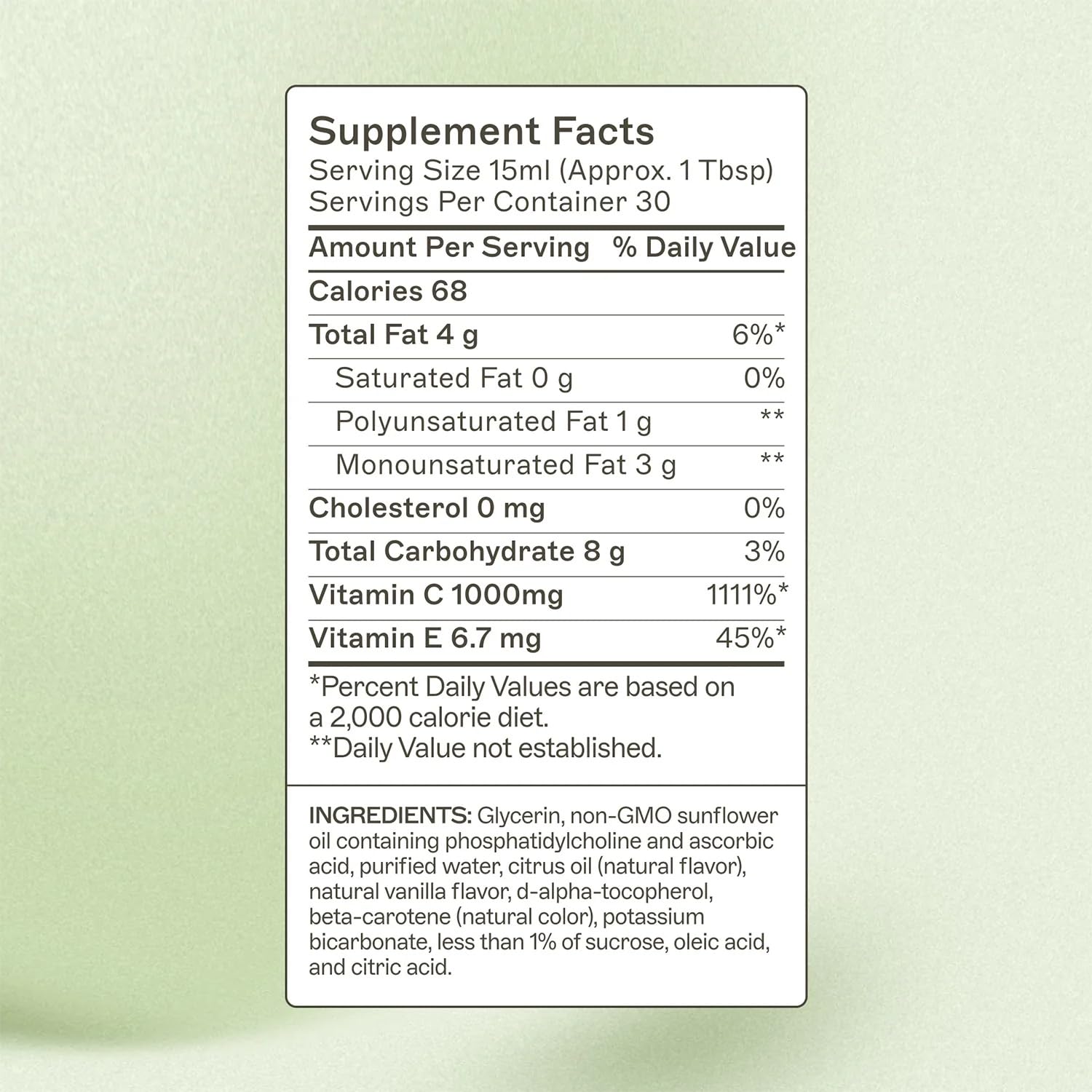 Amy Myers MD Liposomal Vitamin C bottle side view emphasizing non-GMO and gluten-free attributes