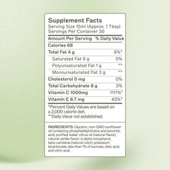 Amy Myers MD Liposomal Vitamin C bottle side view emphasizing non-GMO and gluten-free attributes