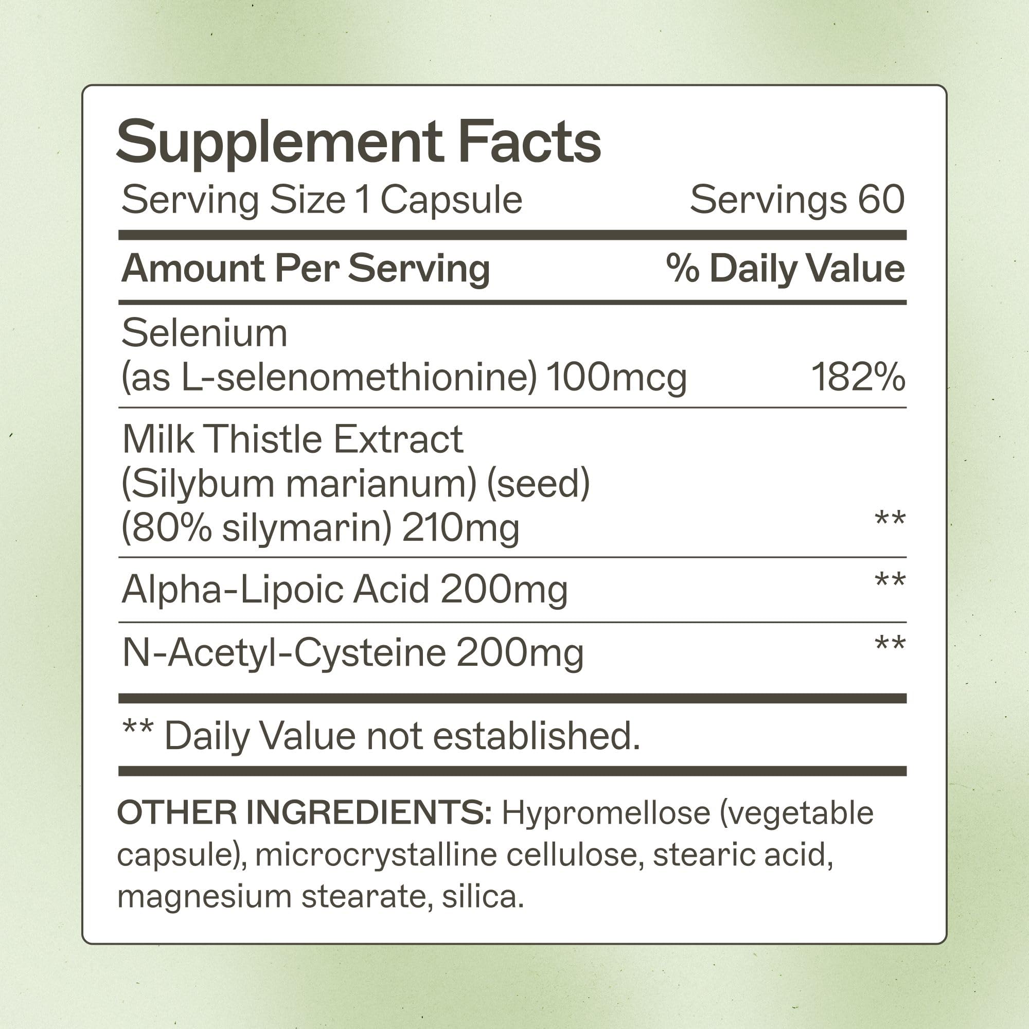 Amy Myers MD Liver Support label info highlights milk thistle and turmeric benefits.