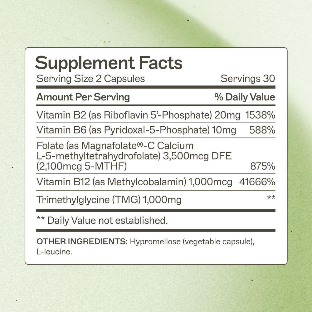 Amy Myers MD Methylation Support capsules closeup highlights B vitamins for gut health.