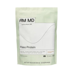 Amy Myers MD Paleo Protein bottle with salted caramel flavor for gut-friendly shakes