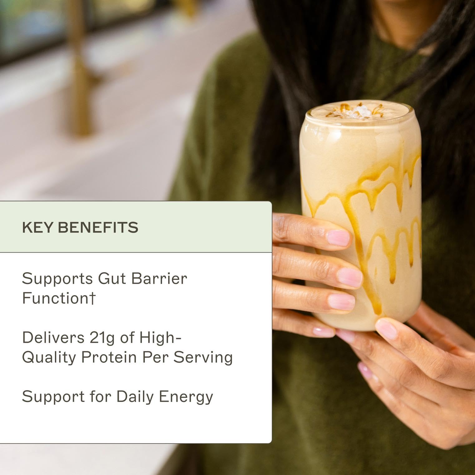 Close-up of the product label showing collagen peptides and grass-fed protein