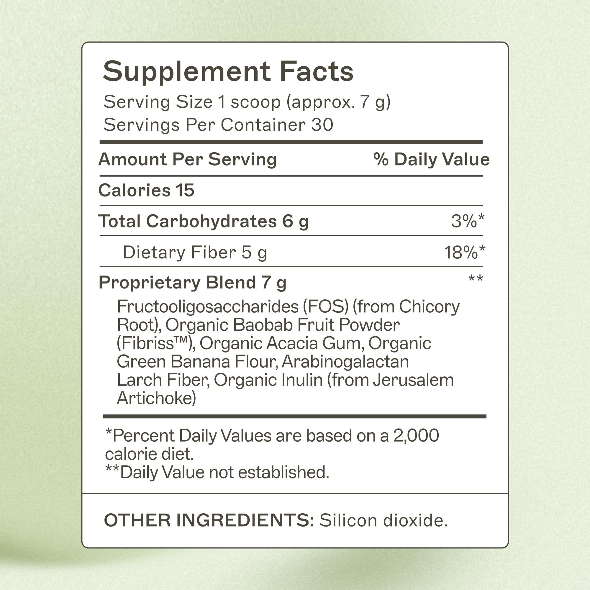 Amy Myers MD Prebiotic Fiber Powder scoop demonstrates easy daily mix into beverages