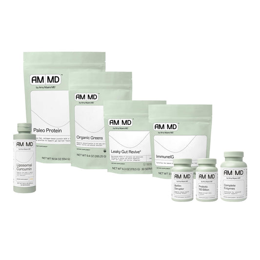 Amy Myers MD Probiotic 100 Billion bottle supports balanced gut bacteria for daily comfort