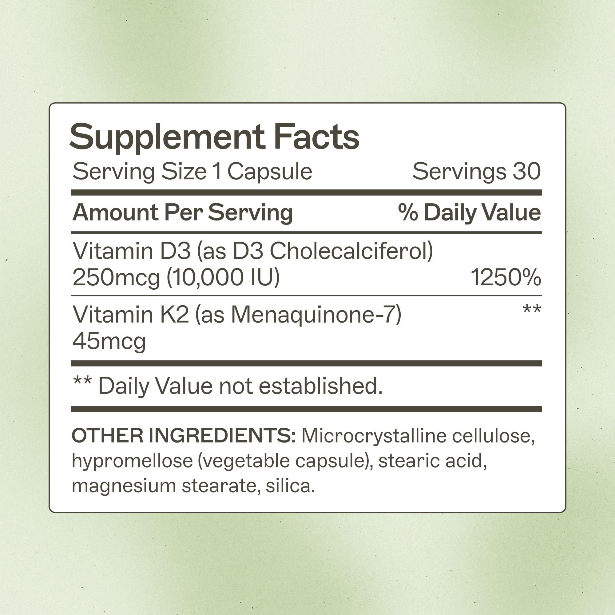 Amy Myers MD Vitamin D3/K2 packaging highlights daily wellness and hormone support.