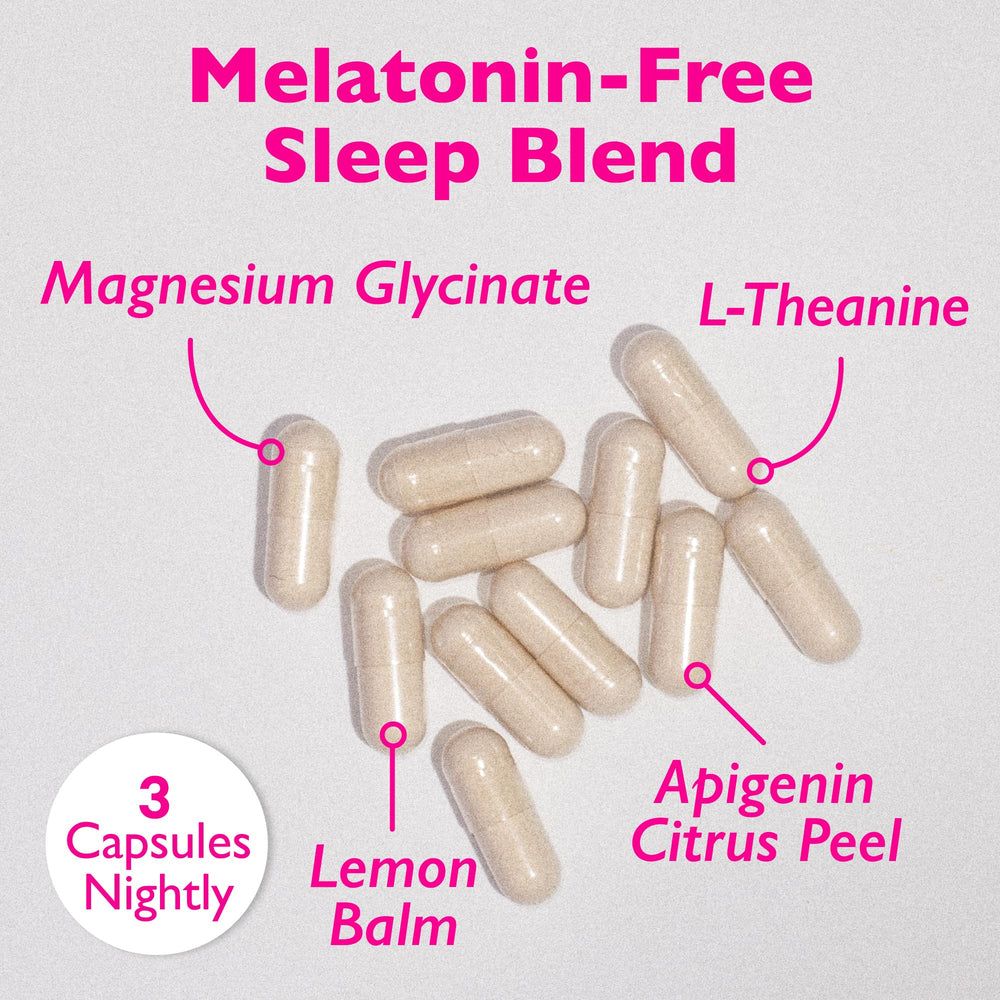 Amy Suzanne Magnesium Sleep capsules pack, a convenient nightly ritual for relaxation.