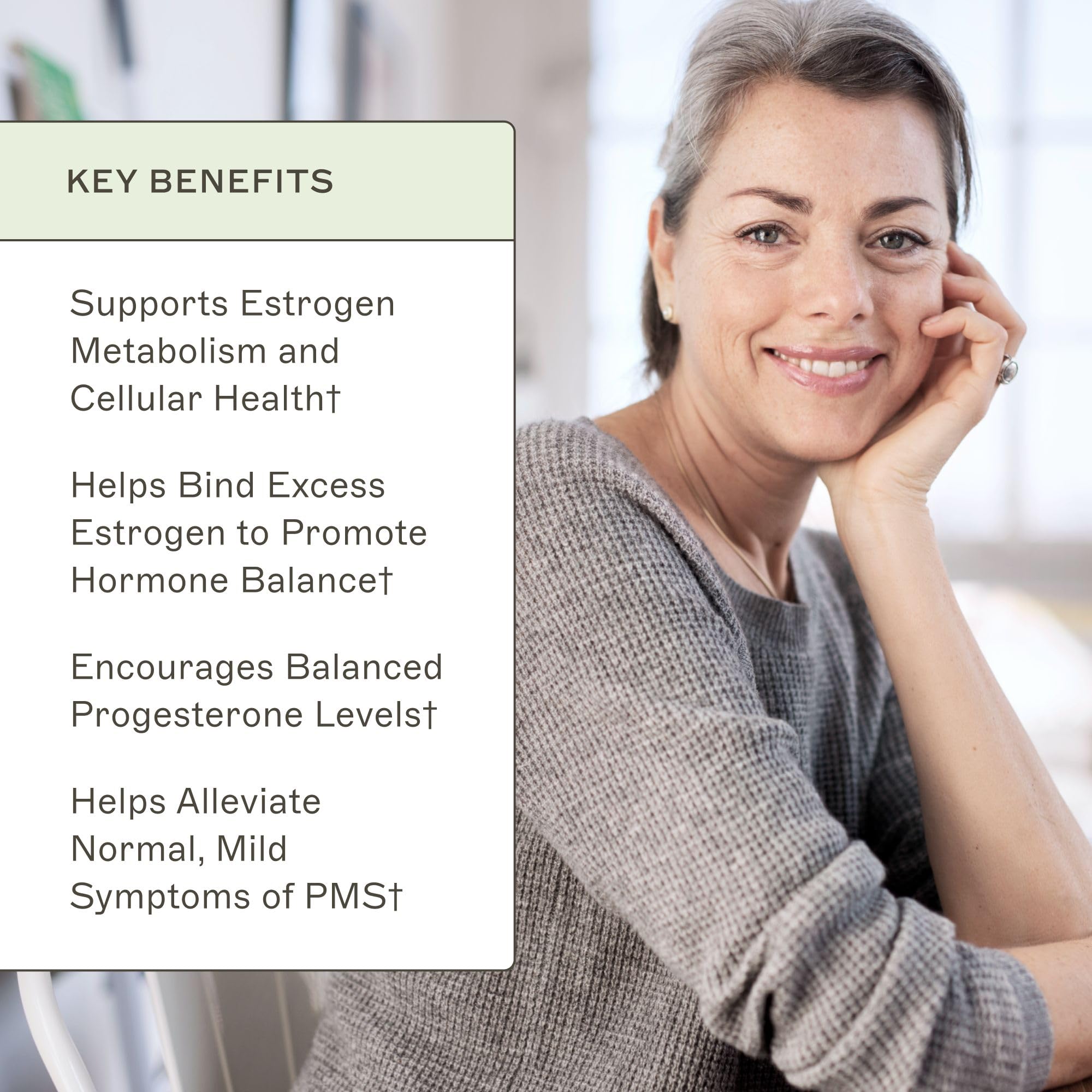 EstroProtect label featuring broccoli seed extract for monthly comfort.