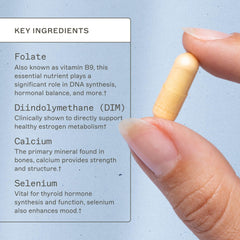 EstroProtect bottle close-up highlighting calcium-D-glucarate detox support.