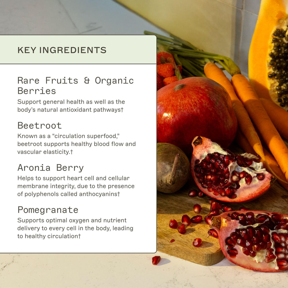 Amy Myers MD Organic Reds Superfood Raspberry image with rich pigment and plant-based nutrient support