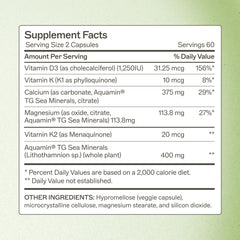 Amy Myers MD OsteoDura capsules showcasing marine calcium for bone density support.