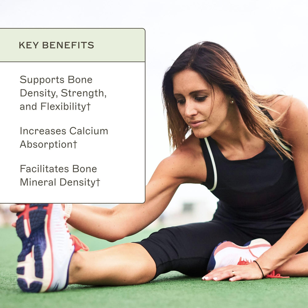 Amy Myers MD OsteoDura nutrition panel showing a clean, non-GMO formula.