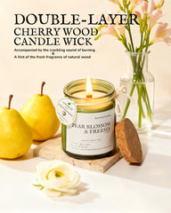 AMYRYLAN wooden wick candle ambience and subtle fragrance