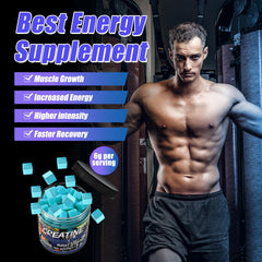 AMZXO blue raspberry flavor gummies ideal for pre-workout energy