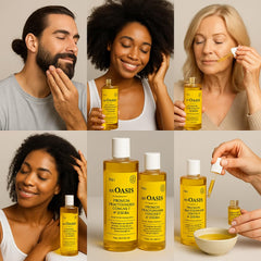 An Oasis fast-absorbing, non-greasy oil ideal for everyday use.