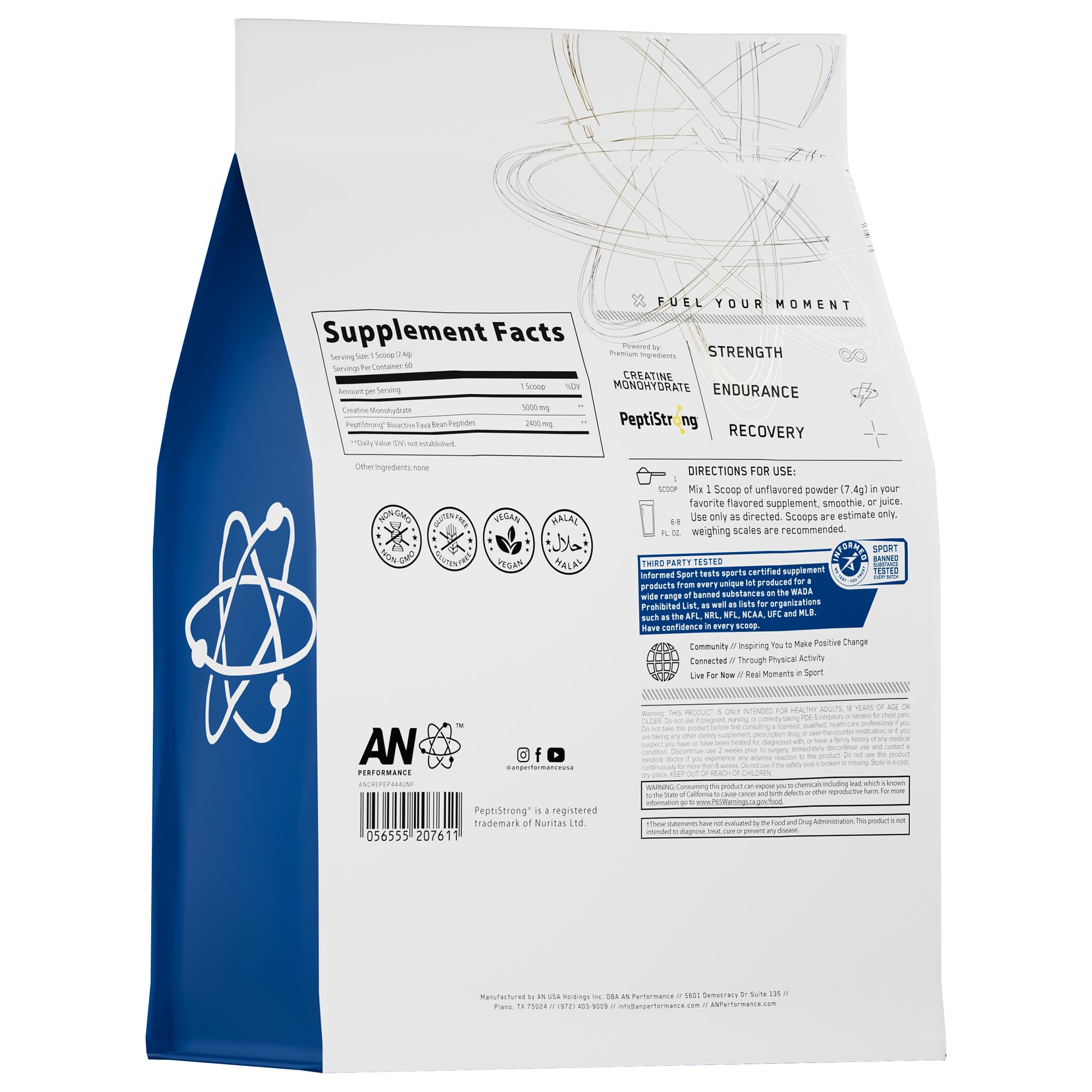 Before training moment with AN Performance Creatine Monohydrate Peptide