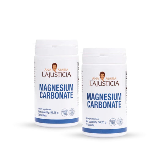Ana Maria Lajusticia Magnesium Carbonate bottles front view in a two-pack.