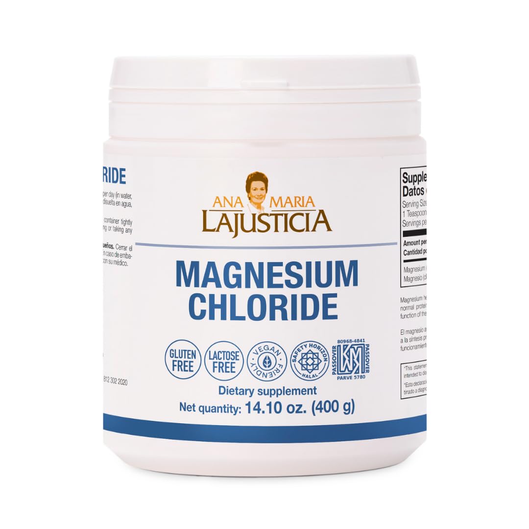 Pouring Ana María Lajusticia magnesium chloride powder for electrolyte balance.