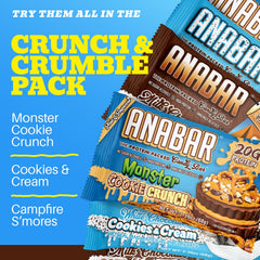 Anabar sampler pack bars close-up highlighting chocolate coating and protein-packed snack appeal