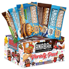 FINAL BOSS ANABAR sampler pack box front showing six protein bars for on-the-go snacking