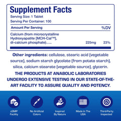 Anabolic Laboratories bone density illustration with bottle showing support