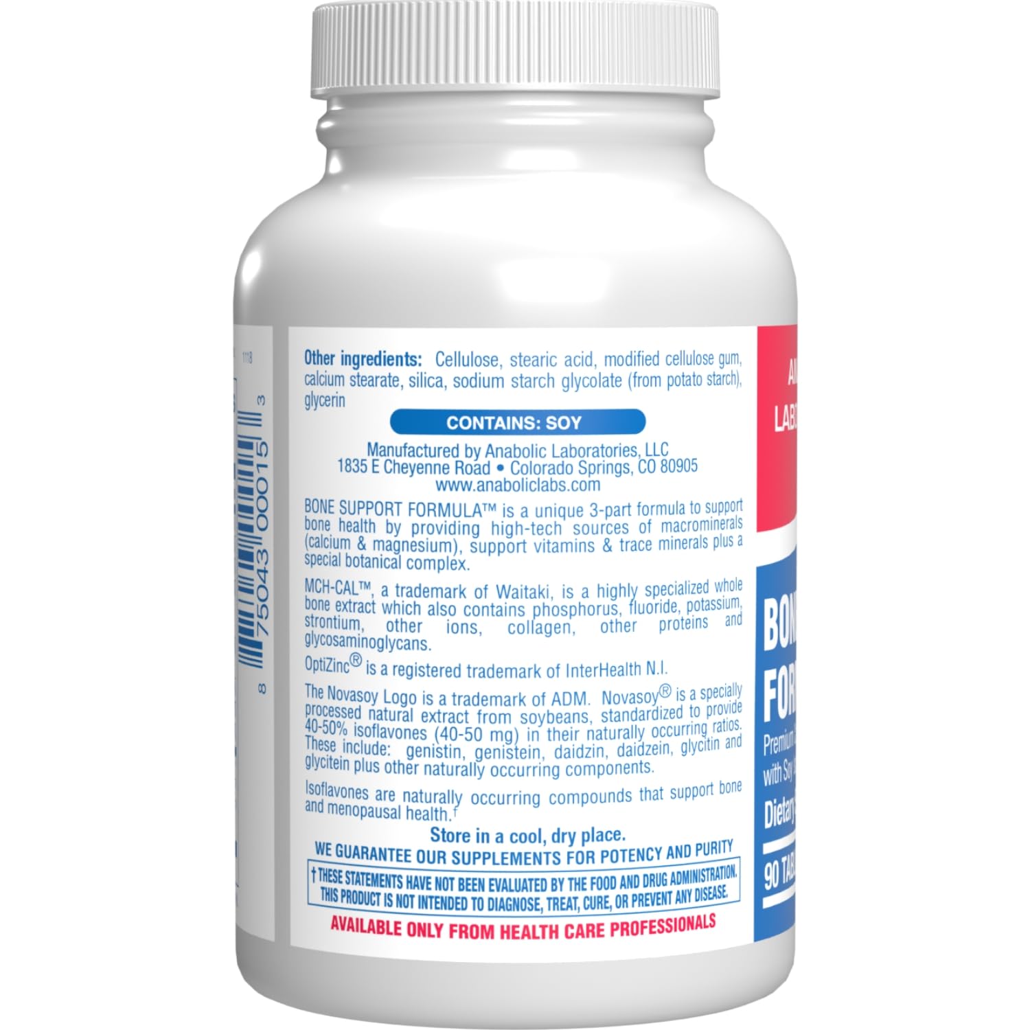 Anabolic Laboratories bone matrix support visual highlighting nutrients directing calcium to the bone.