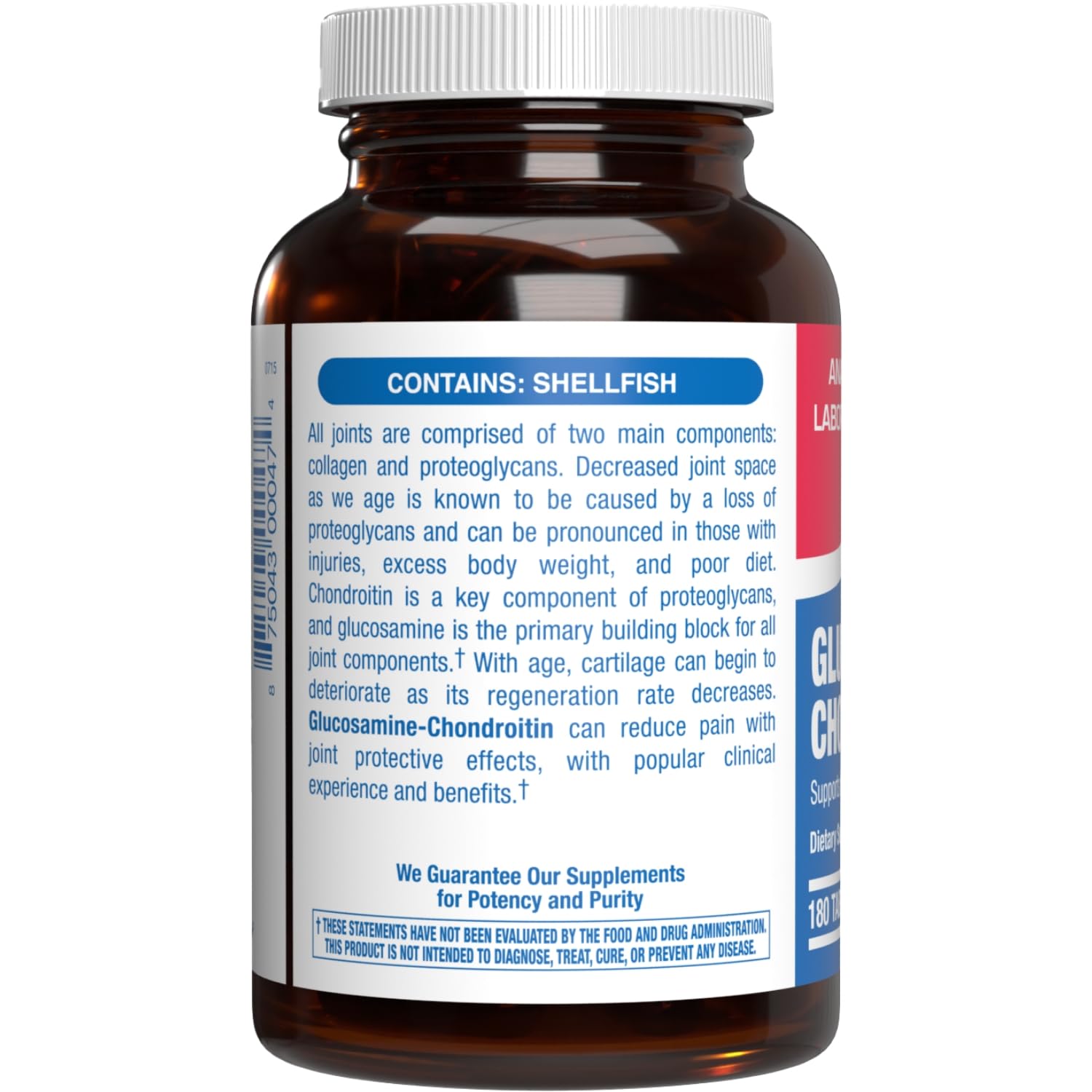 Anabolic Laboratories Chondroitin supplement tablets packaging highlights premium joint care.