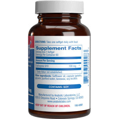 Anabolic Laboratories CoQ10 bottle label details emphasize potency and purity.
