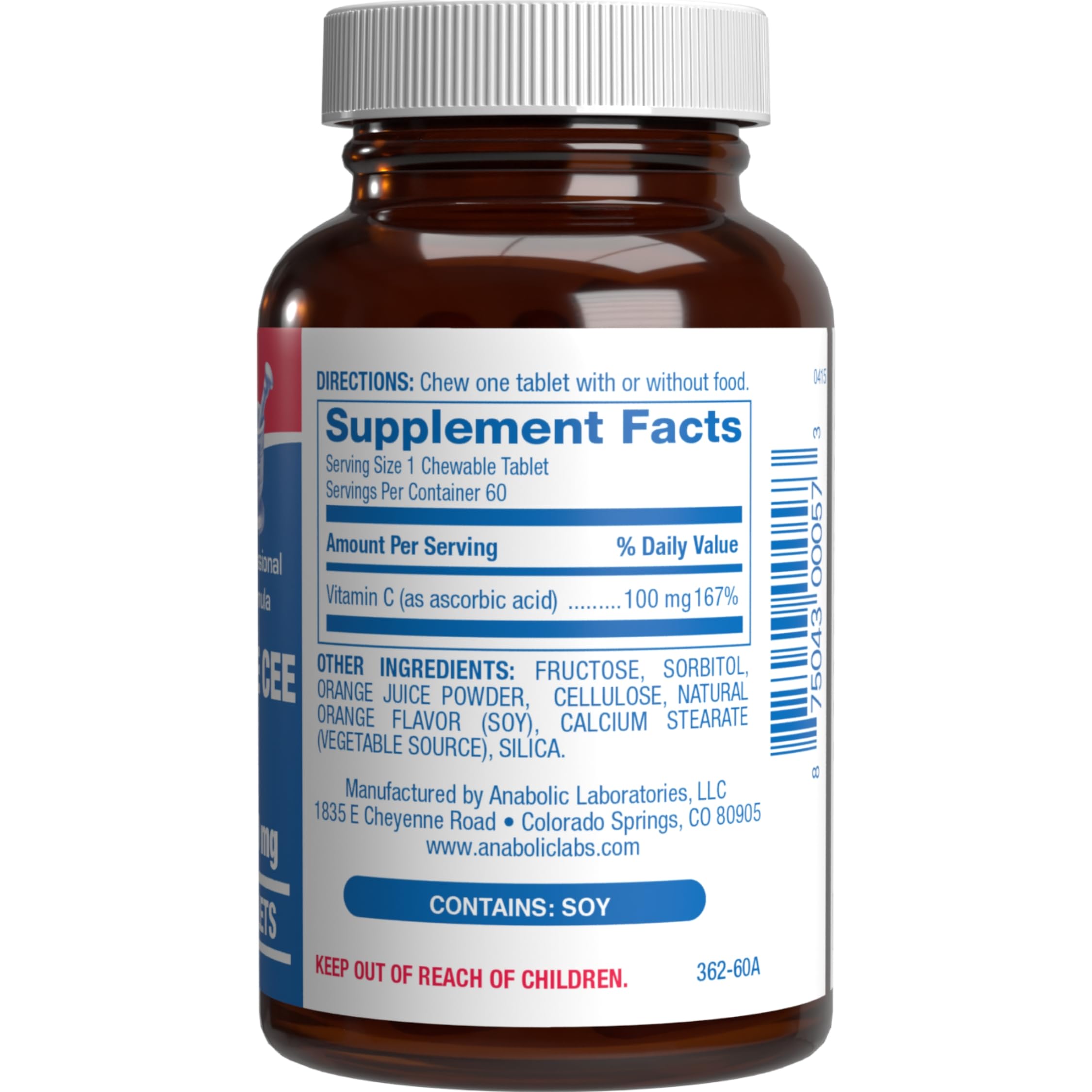 Anabolic Laboratories Kids Vitamin C chewables child taking them for tasty support.