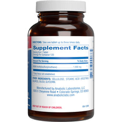 Anabolic Laboratories MSM label emphasizes OptiMSM and professional-grade quality.