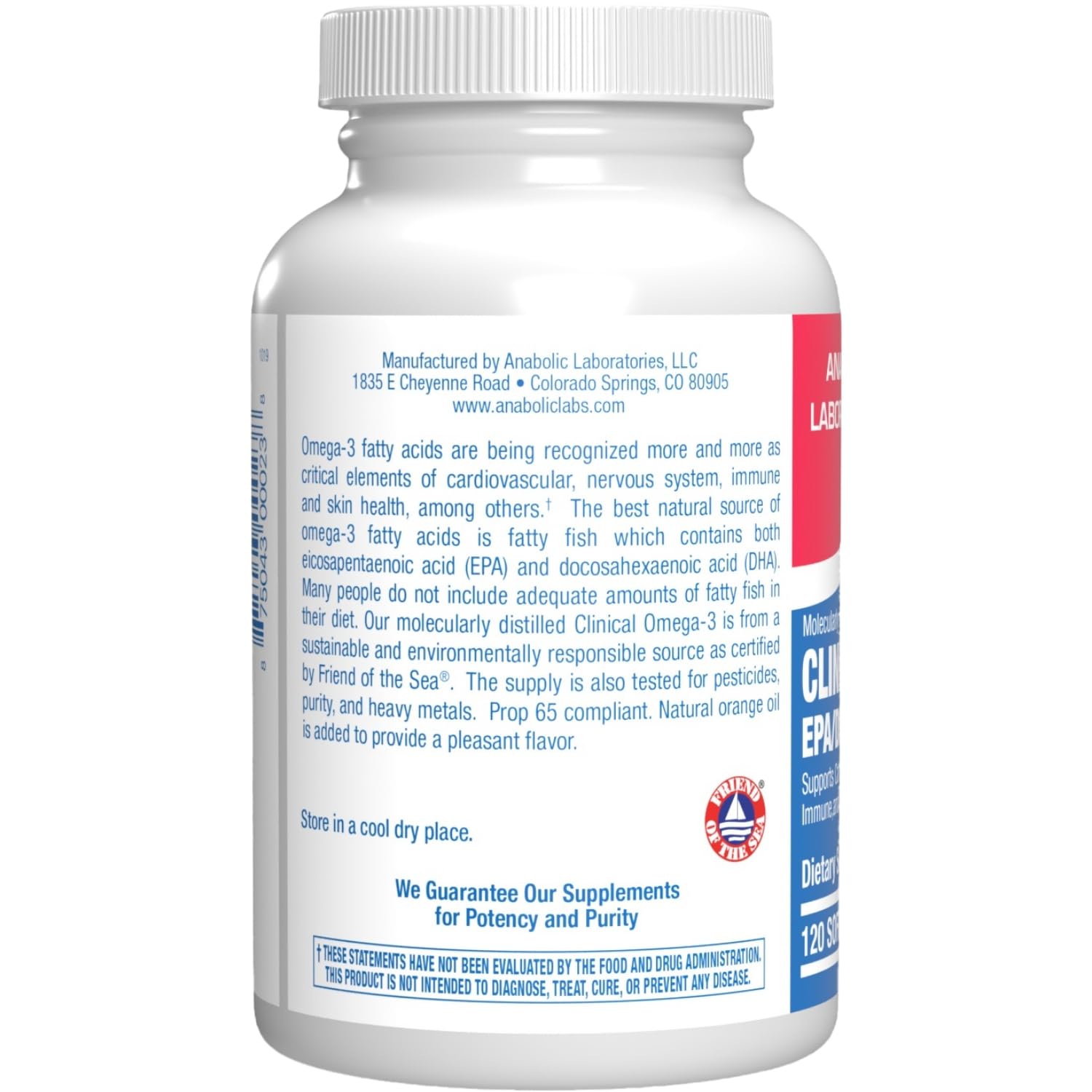 Anabolic Laboratories Omega-3 orange softgels pour demonstrates convenient daily intake.
