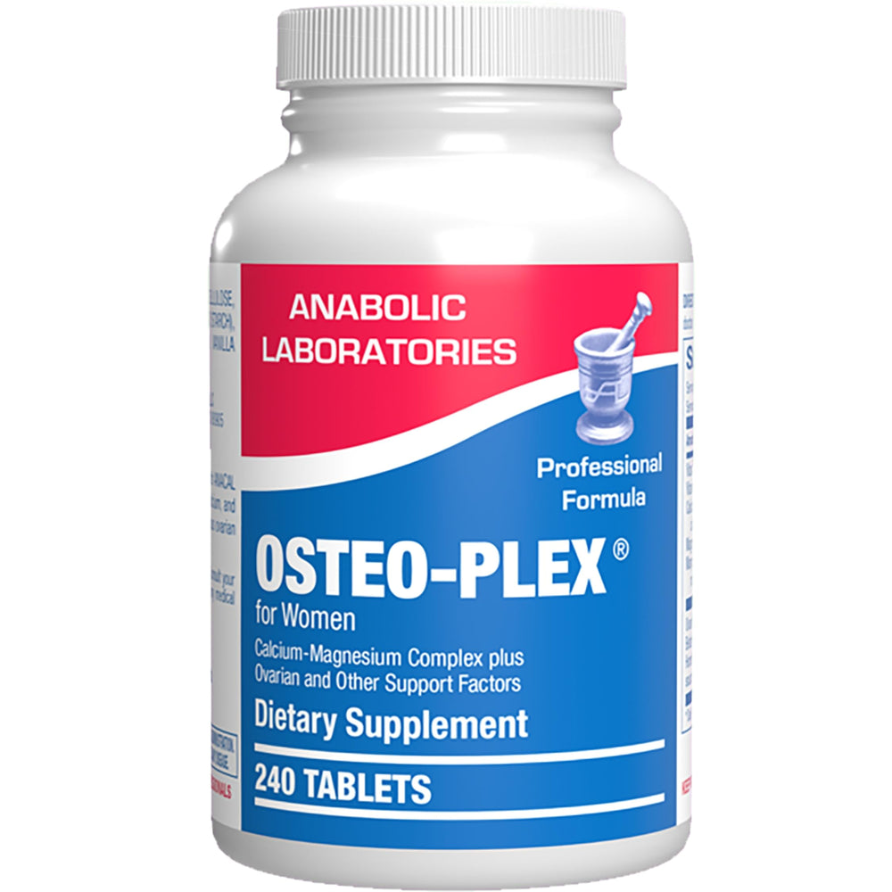 Anabolic Laboratories Osteo-Plex bottle with easy-to-swallow tablets.