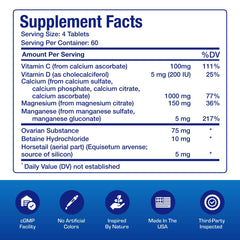 Osteo-Plex label detail showing ingredients and dosage.
