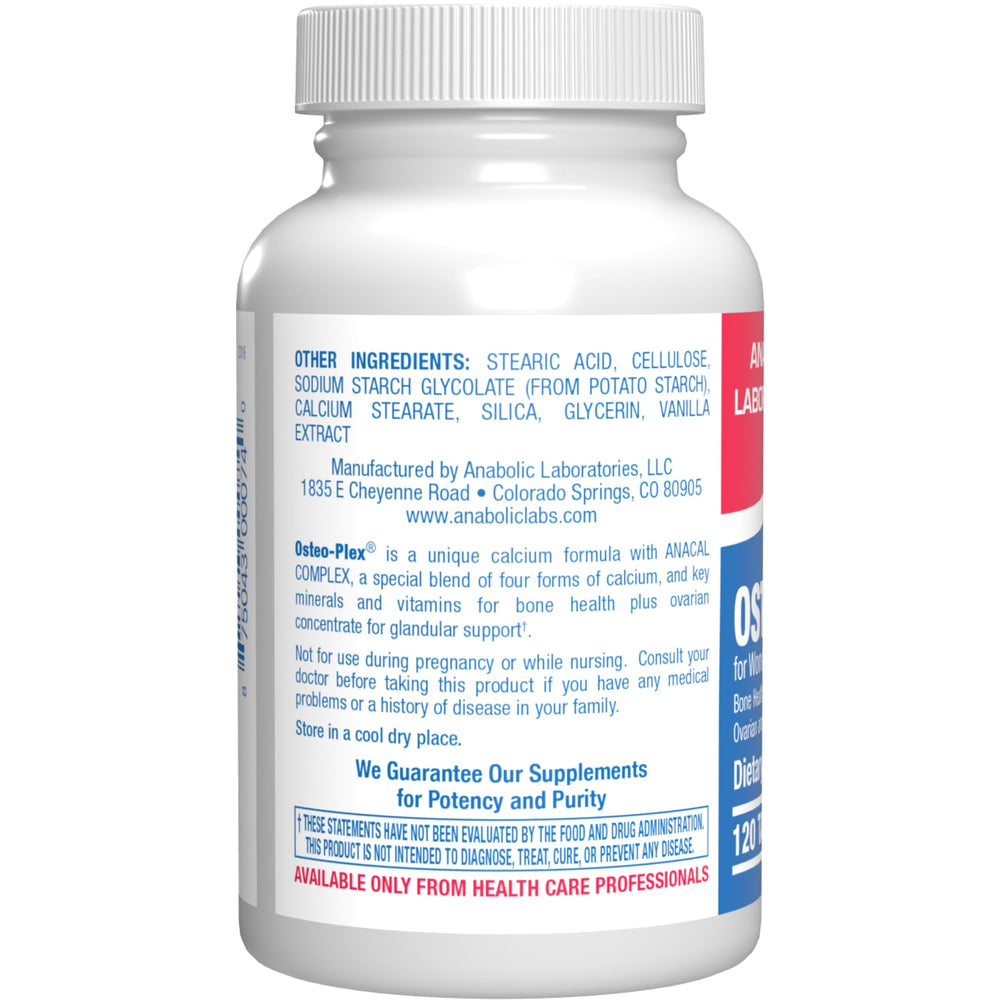 Osteo-Plex tablets arranged for daily bone support in women.