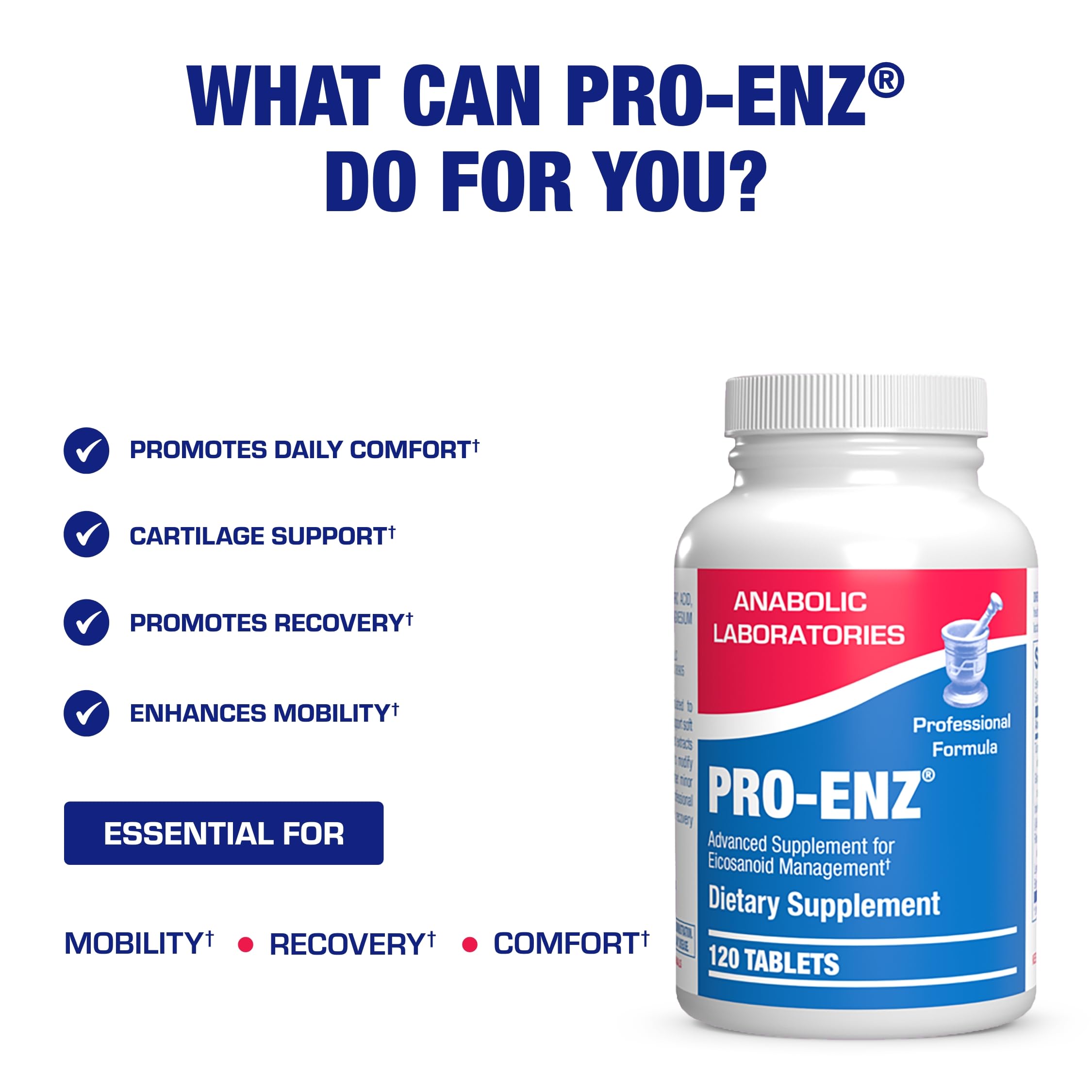 Pro ENZ label detail highlighting turmeric and boswellia complex.