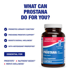 Prostana pumpkin seed oil component highlights natural nutrient support.