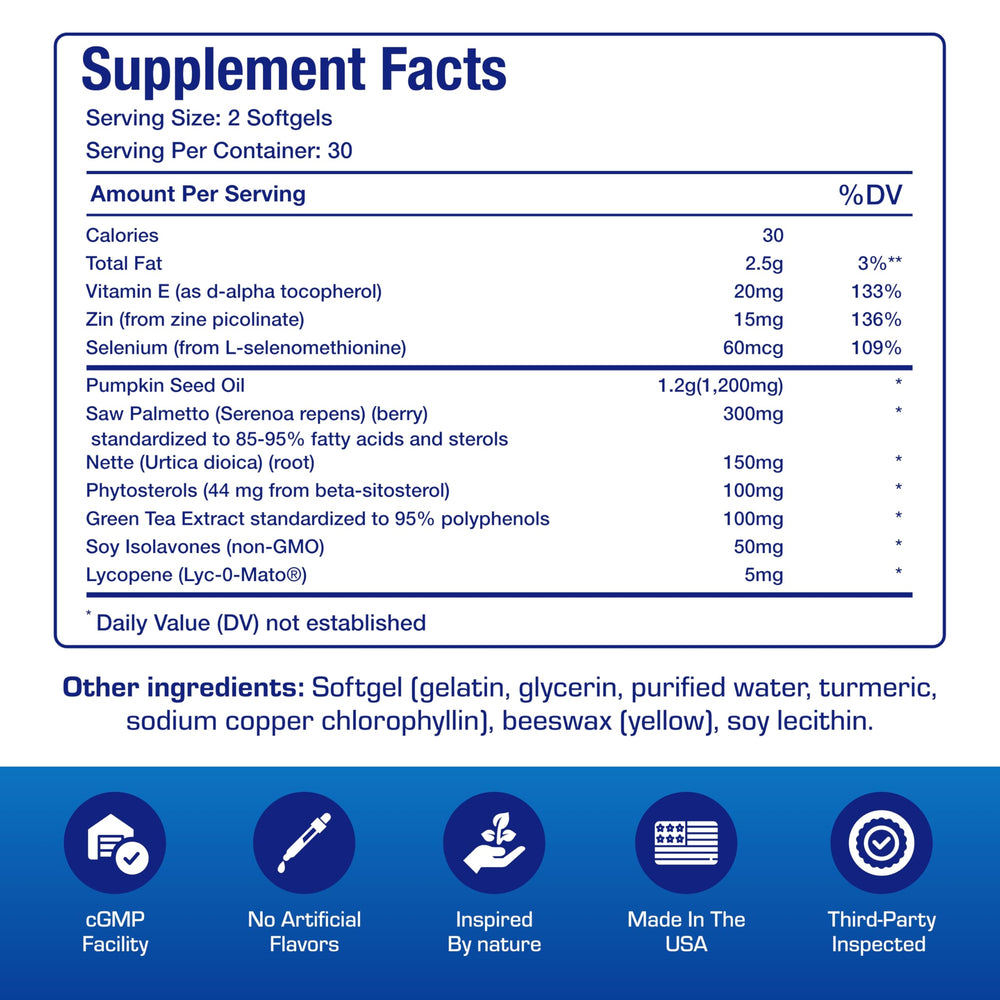 Prostana saw palmetto formula aids nighttime comfort and regularity.
