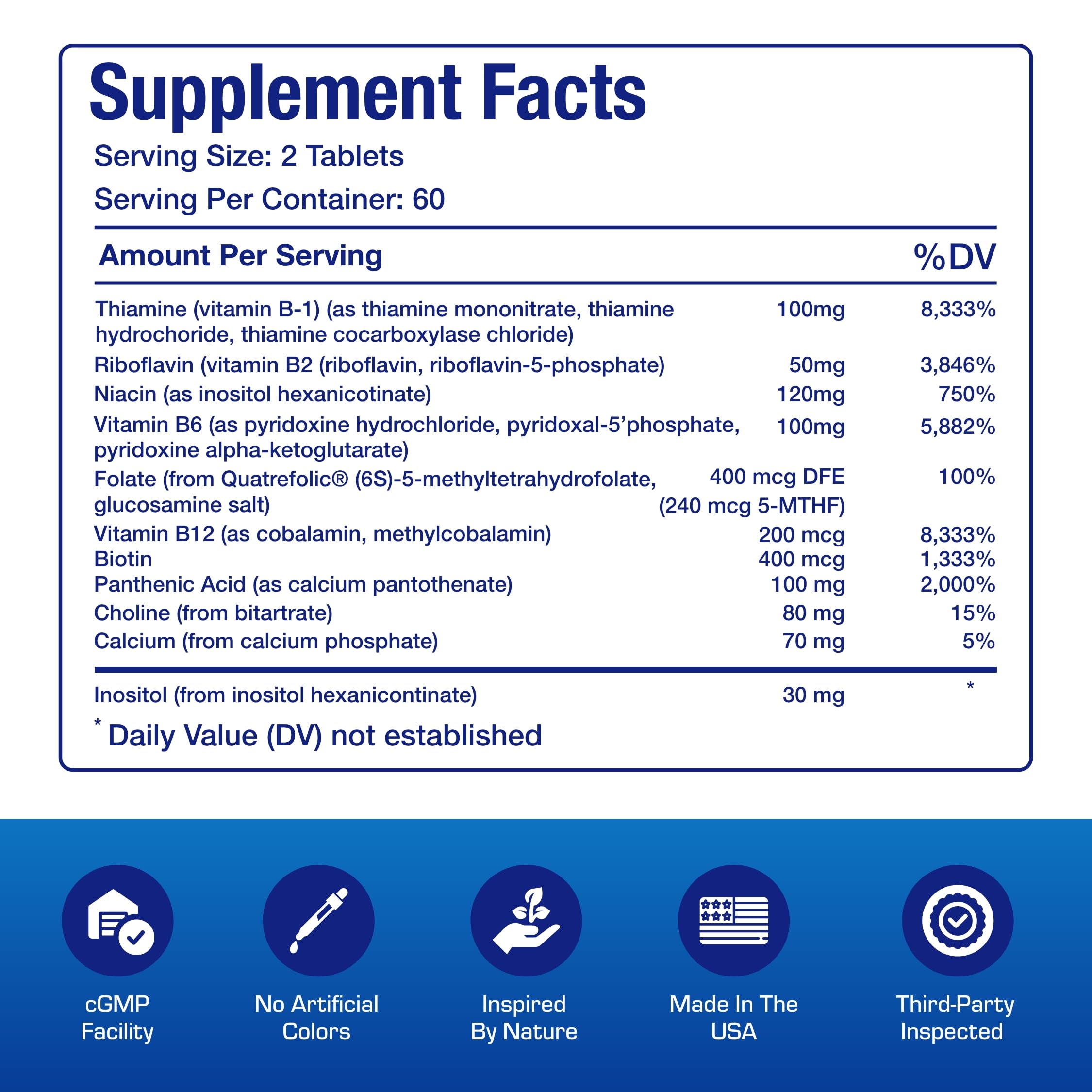 Bottle back with potency and quality attributes