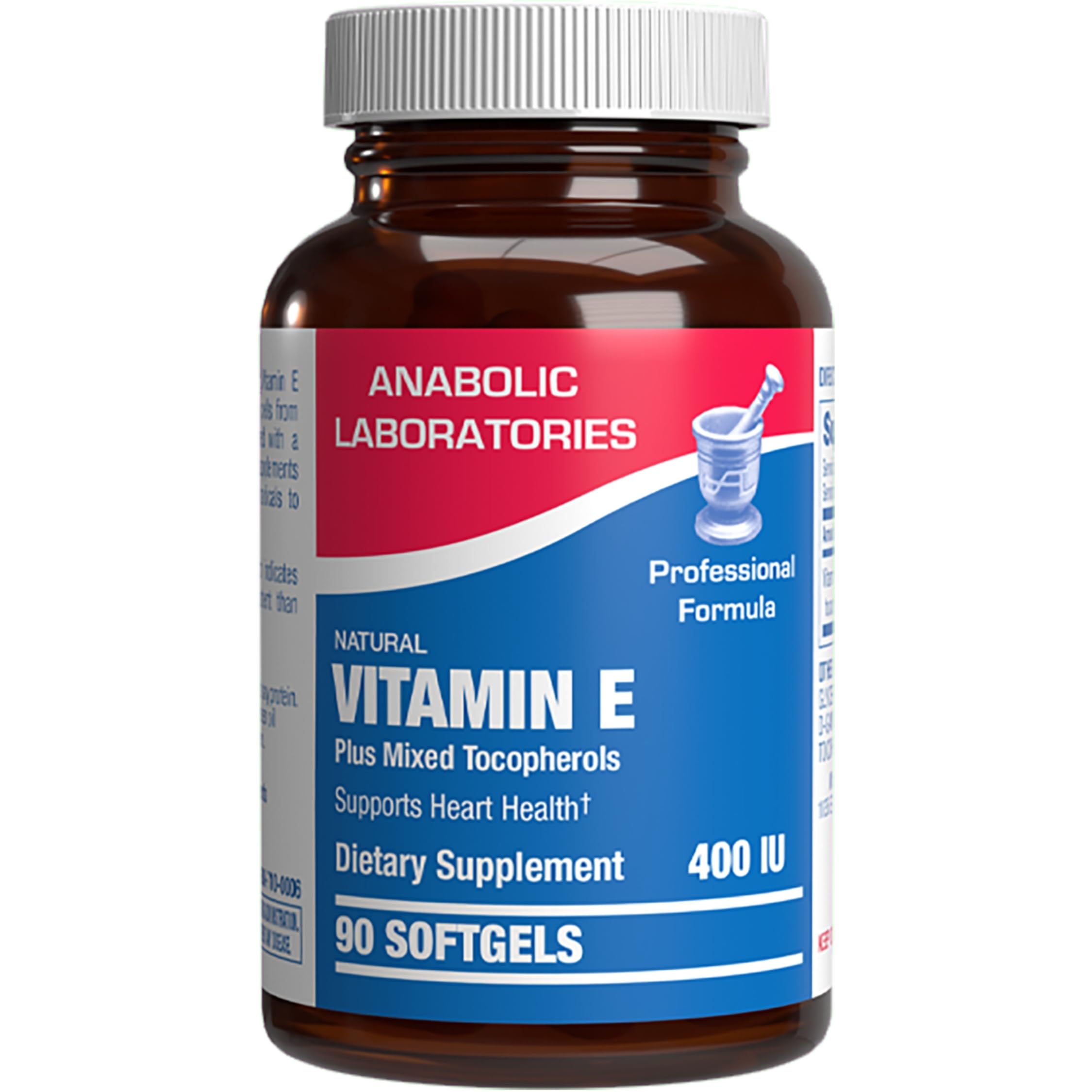 Anabolic Laboratories Vitamin E 400 IU softgels bottle with label highlighting antioxidant support